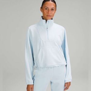 Lululemon Brushed Softstreme Ribbed Half Zip Powder Blue